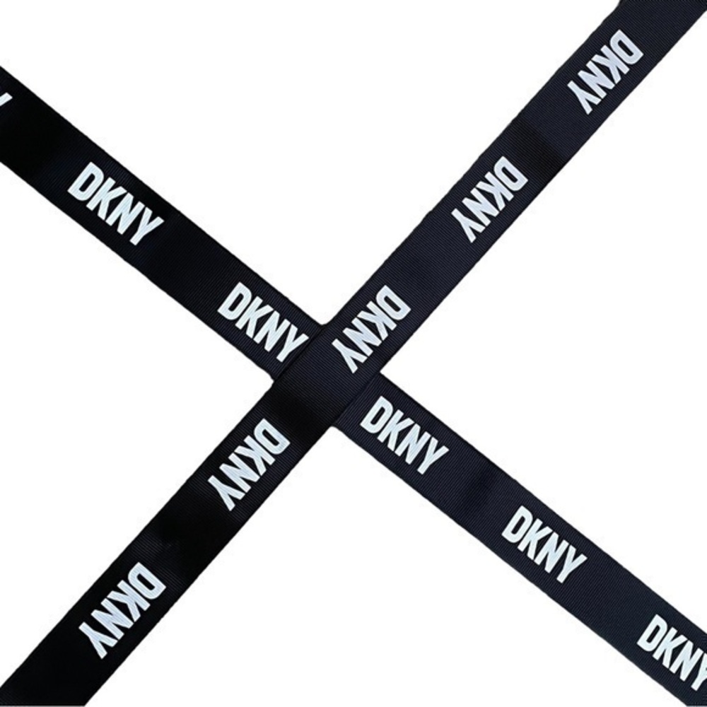 DKNY Signature Black White Grosgrain Ribbon